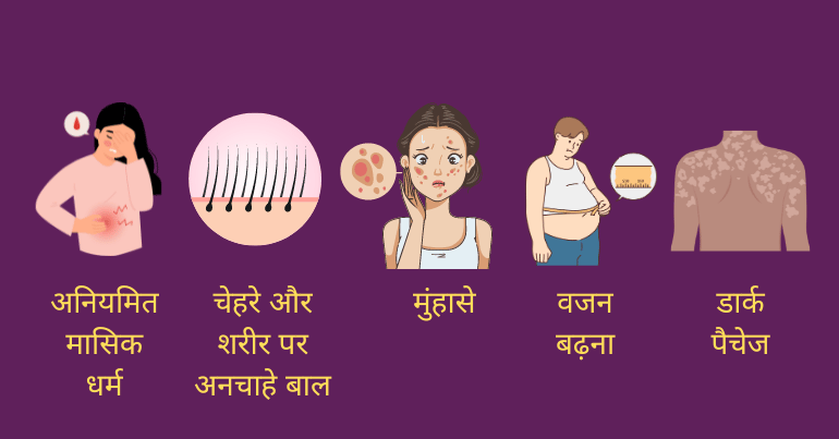 pcod symptoms in hindi