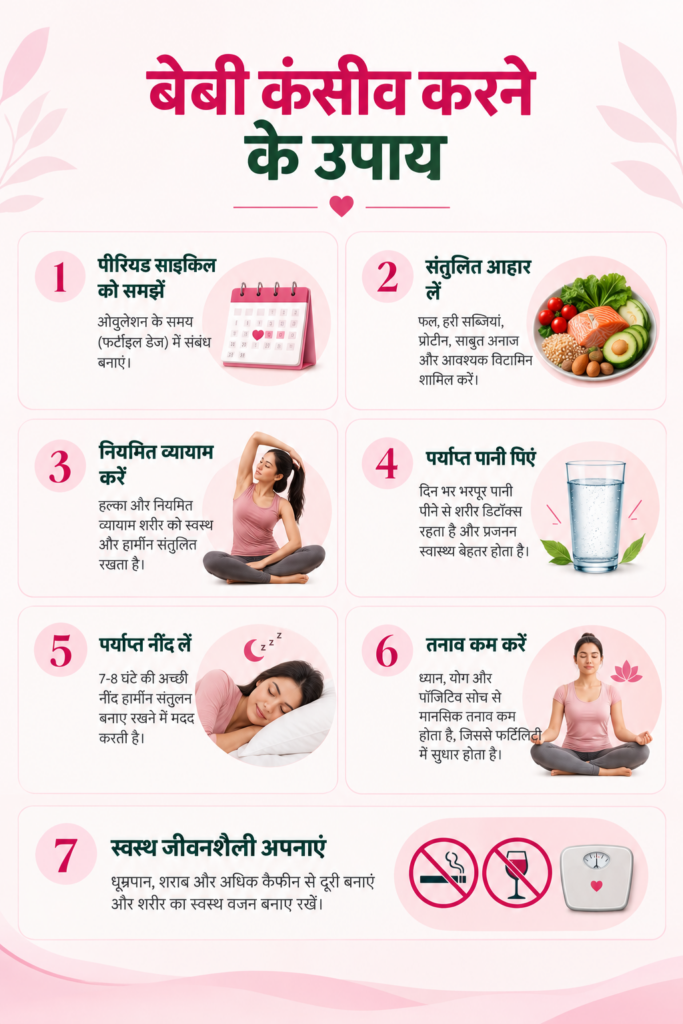 बेबी कंसीव करने के उपाय