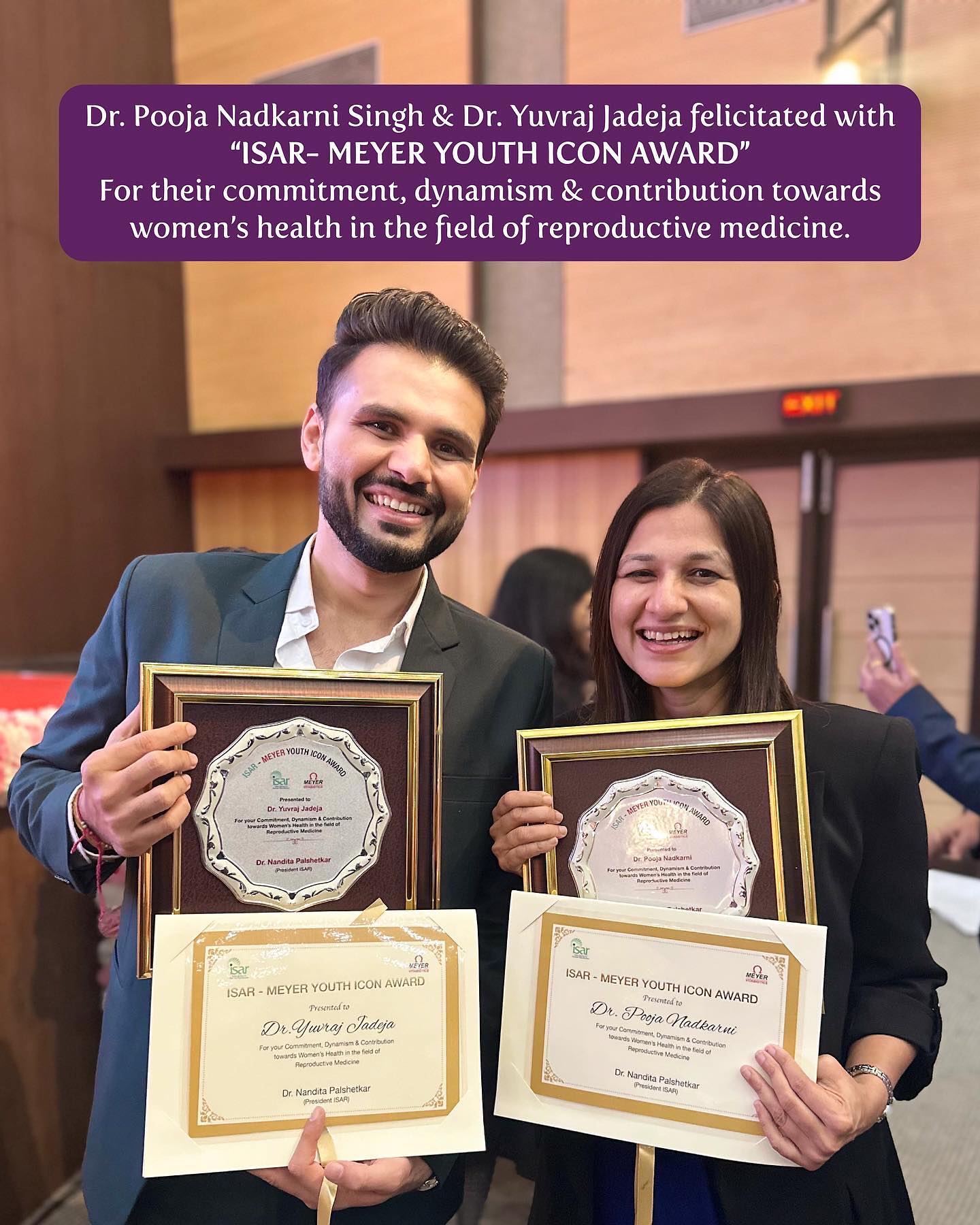 best gynecologist in vadaodara"ISAR-MAYER YOUTH ICON AWARD"