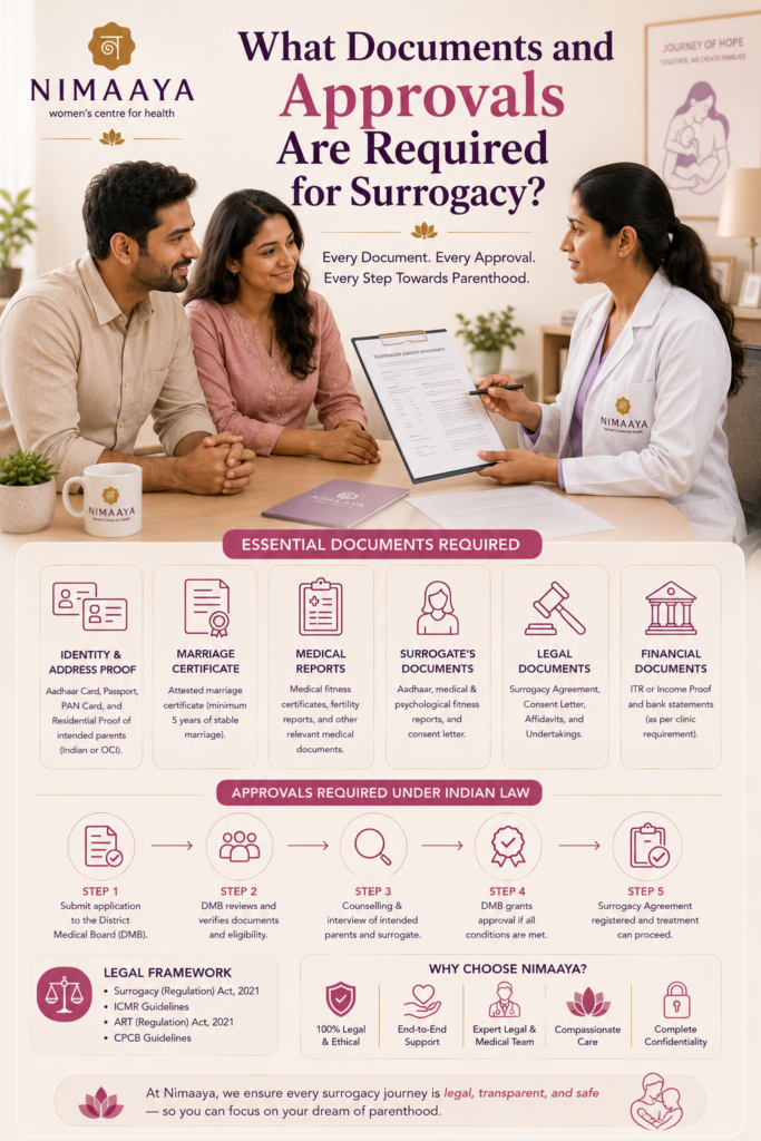 what documents and approvals are required for surrogacy in india